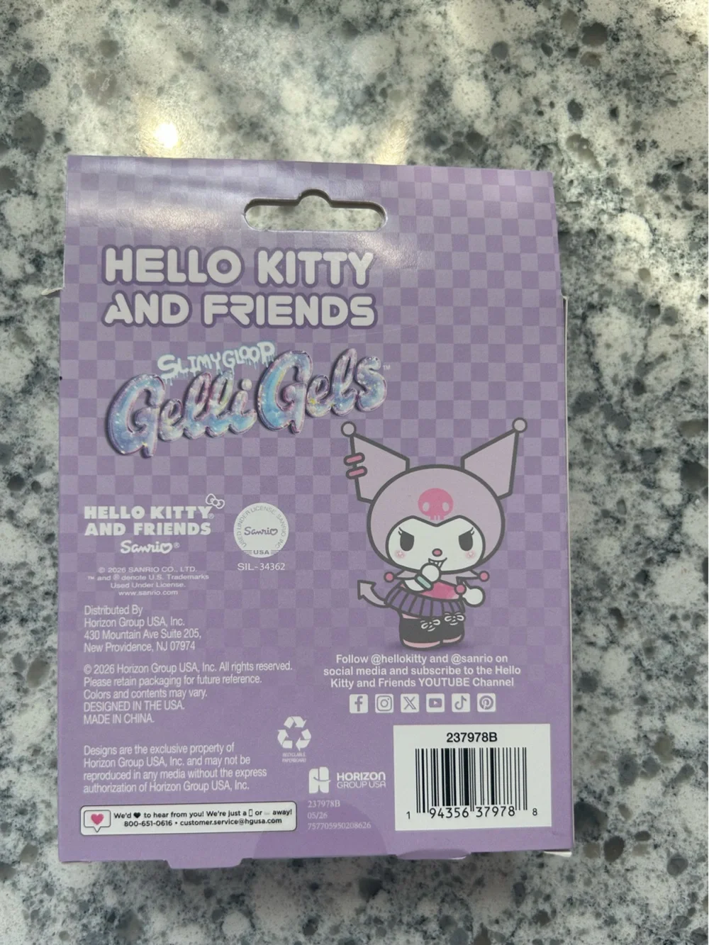 Kuromi sparkle gel squish